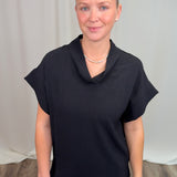 Black Airflow Mockneck Top