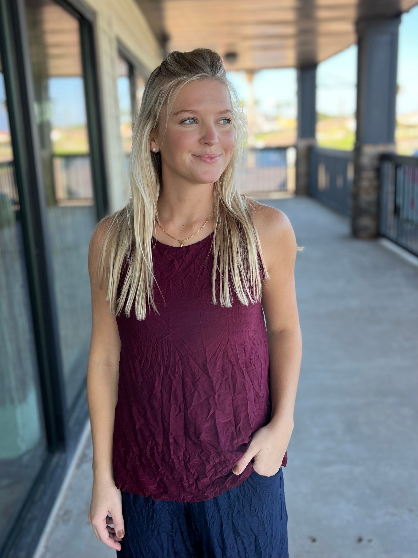 Wine Crushed Tank Top