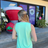 Clear Lime Sleeveless Keyhole Top