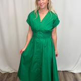 Green Solid Dress