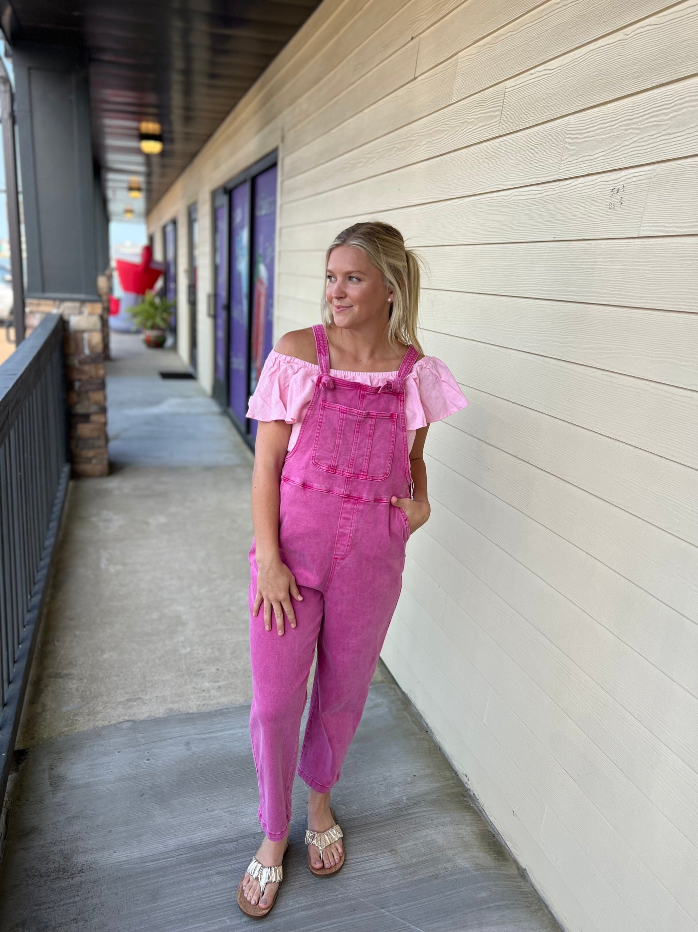 Hot Pink Zenana Overalls