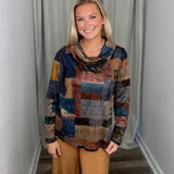 Knit Cowl Button Detail Top