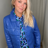 Metallic Deep Blue Travel Jacket