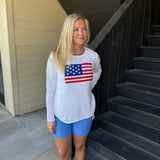 USA Flag Hearts Sweater