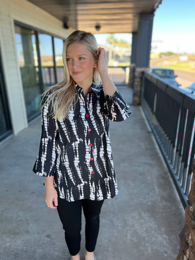 Black Zipper Back Shirt