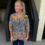 Paisley Silk Tunic Top