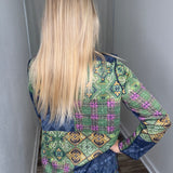 Green/Navy Mock Neck Top