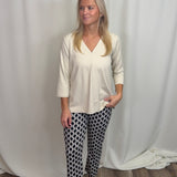 Geometric Link Black & Stone 25" Inseam Capri