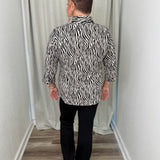 Zebra Neutral Button Up Shirt
