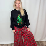 Maxi Tiered Wide Leg Palazzo Plaid Pants