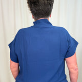 Navy Airflow Mockneck Top