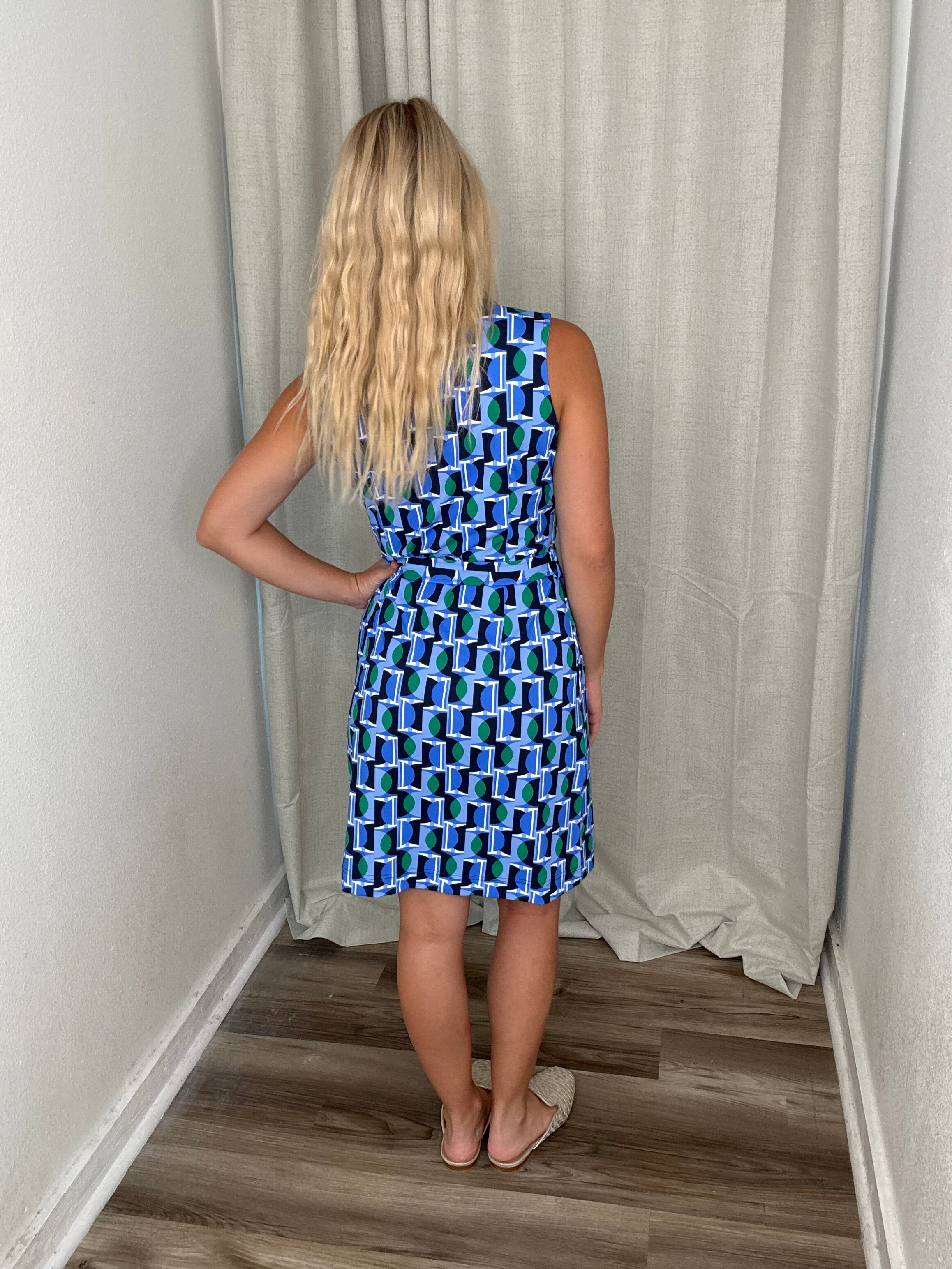Geo Circles Green Safari Dress 1X Geo Circles Green Safari Dress 1X
