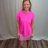 Clear Pink Short Sleeve Top