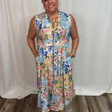 Floral Printed Zip Dress