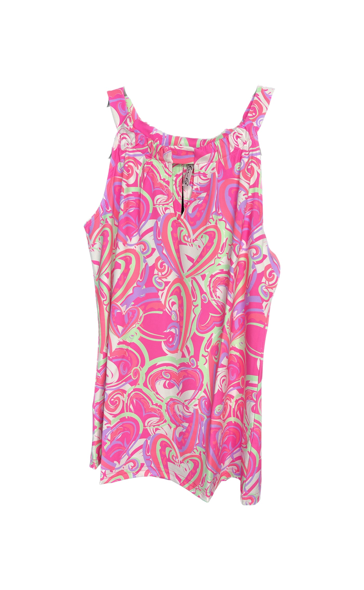 Pink Heart Halter Keyhole Top