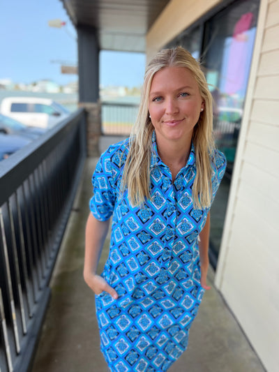 Turtles Collar Button Down Dress