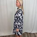 Neutral Flowers 1/2 Zip Dress