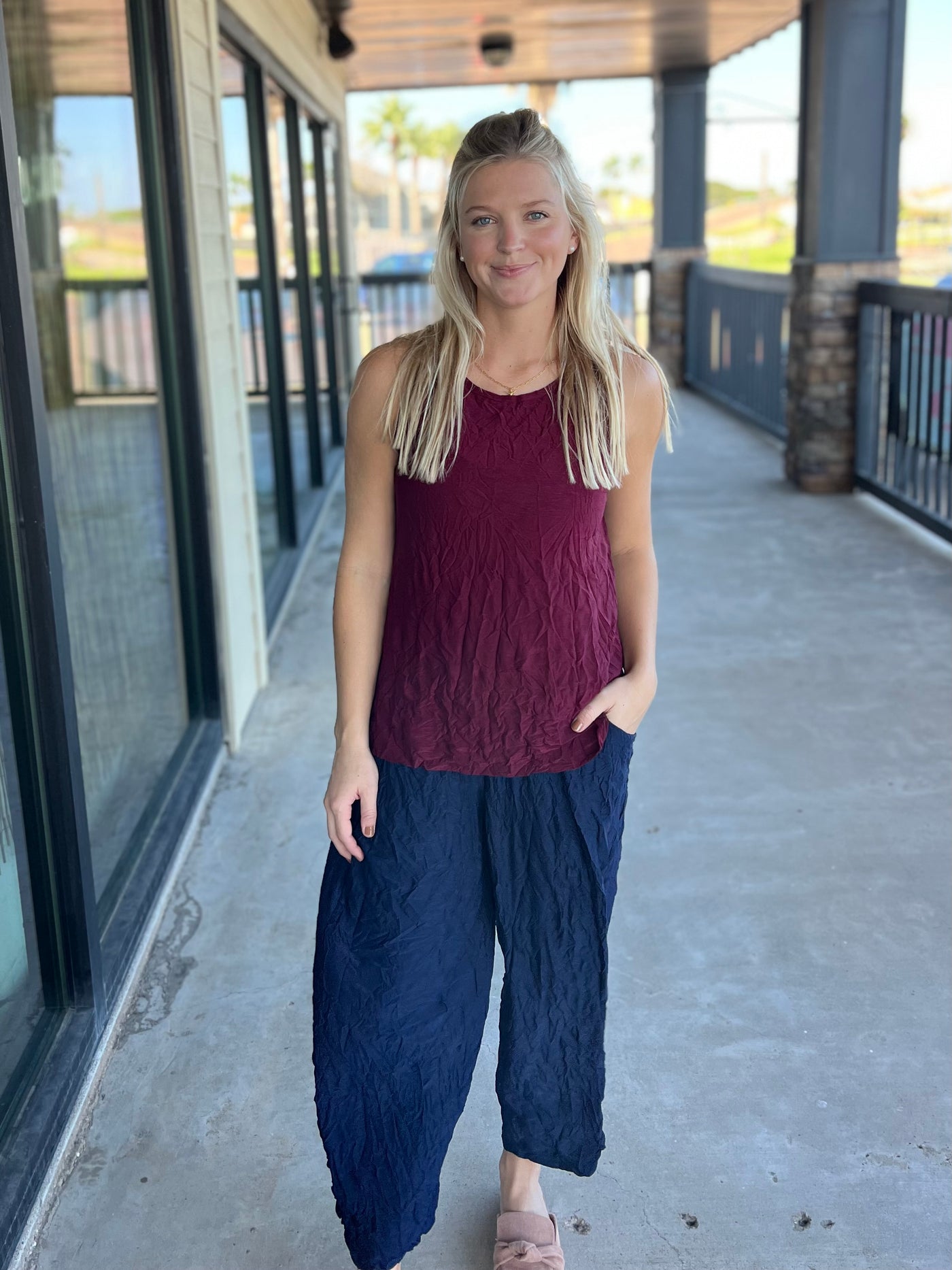 Navy Crush Pant