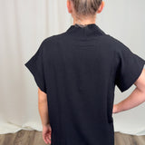 Black Airflow Mockneck Top
