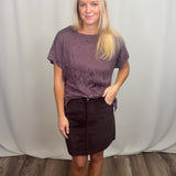 Chocolate Suede Skort