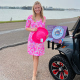 Pink Heart Elbow Sleeve Dress