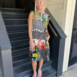 Black Sleeveless Silk Dress