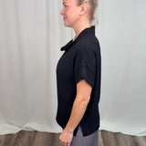 Black Airflow Mockneck Top