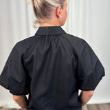 Solid Puff Sleeve Shirt