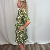 Green Tropical Palm Dress
