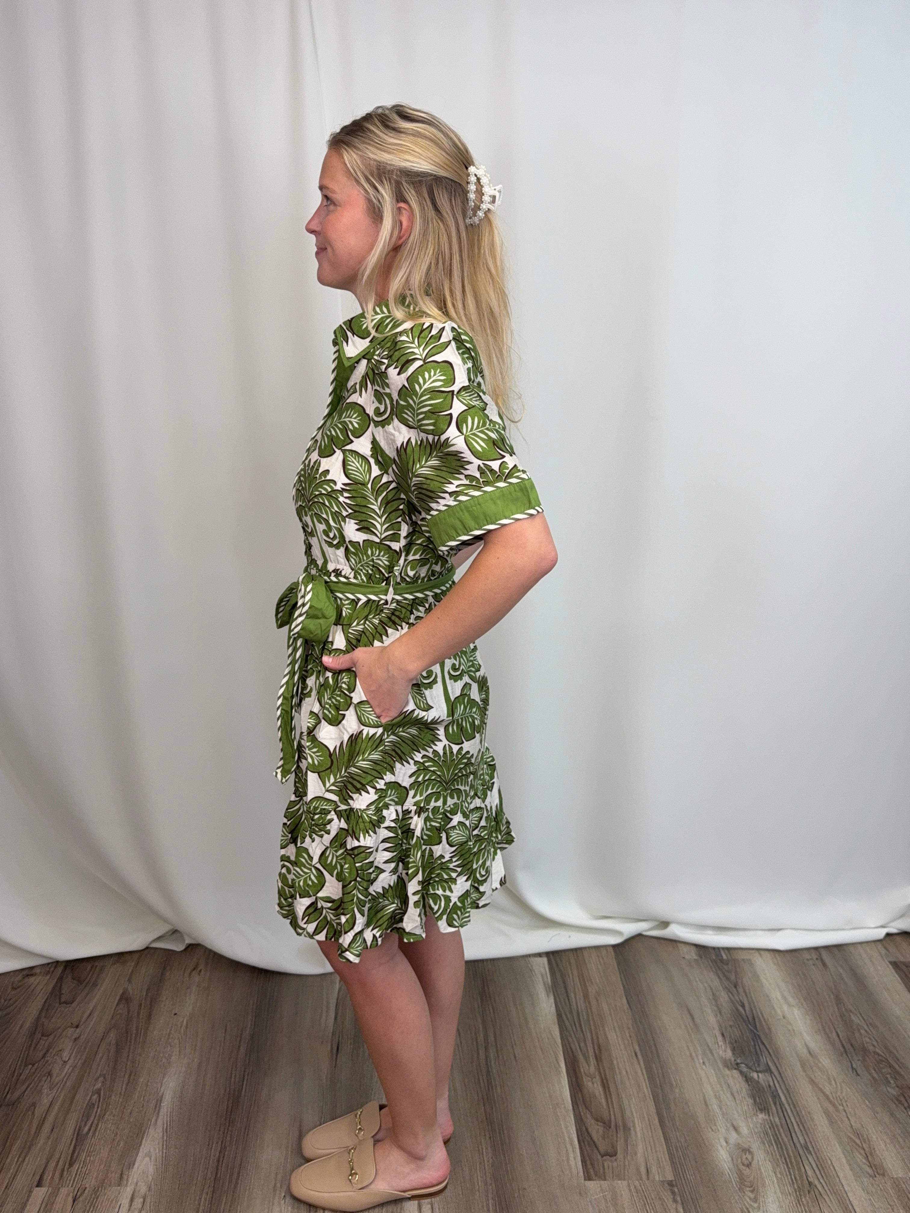 Green Tropical Palm Dress The Dockside Trading Company Green Tropical Palm Dress The Dockside Trading Company