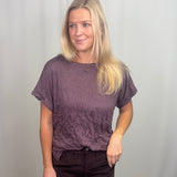 Plum Crinkle Dollman Top