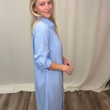 Clear Periwinkle Button Down Dress