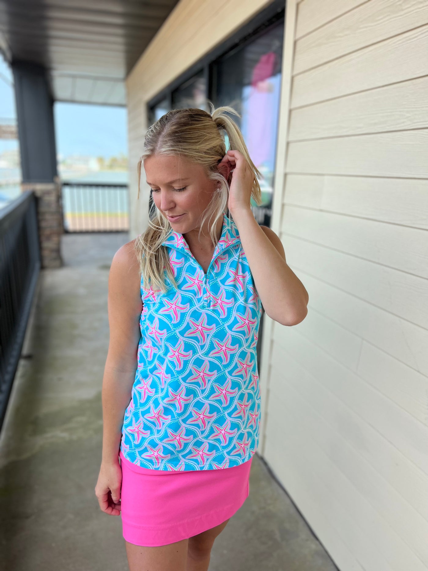 Starfish Turq Slv.Less Zip