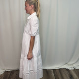 Button Up Collared Midi Dress