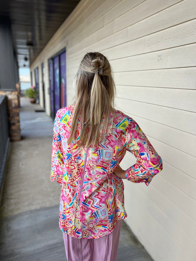 Pink Zip Back Shirt
