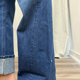 High Rise A Line Wide Jeans