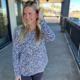 Zebra Pineapple Scoop Neck Top