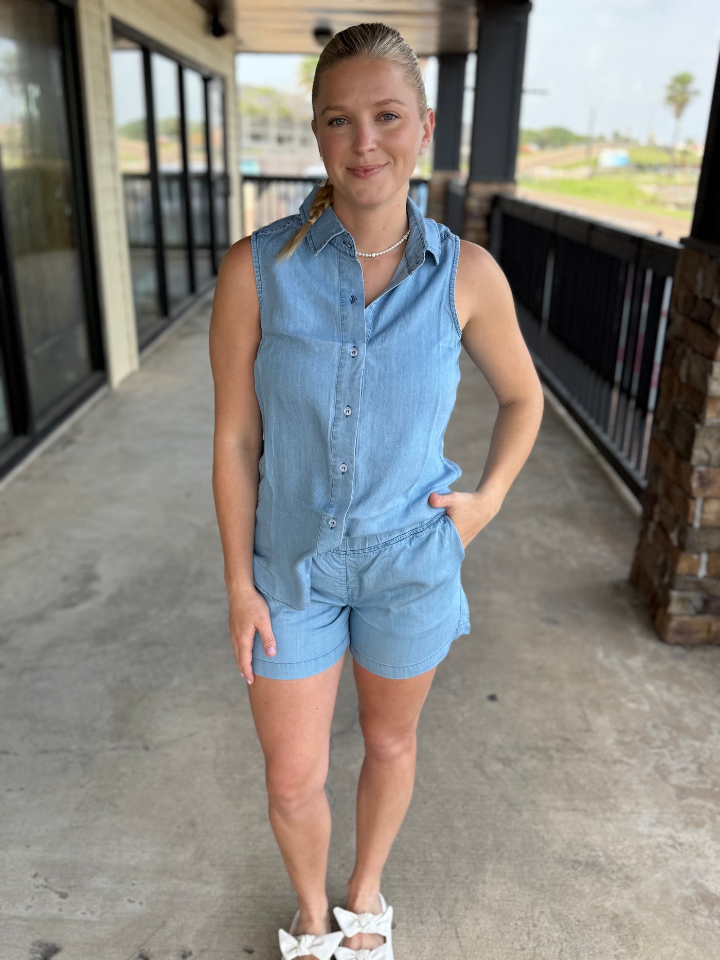 Denim Shorts w Drawcord