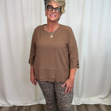 Brown Airflow Button Top