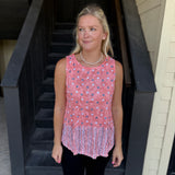 Peach Crinkle Dot Top