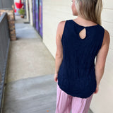 Navy Sleeveless Top