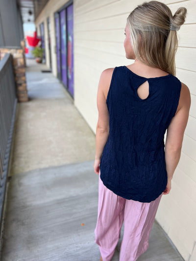Navy Sleeveless Top