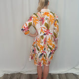 Floral Bouquet Cotton Button Up Dress