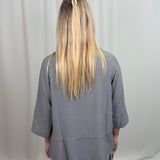Grey Solid Airflow Top