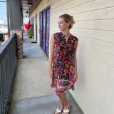 Floral Sleeveless Silk Dress