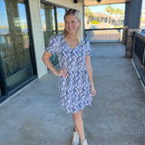 Python Neutrals Puffed Sleeve Dress