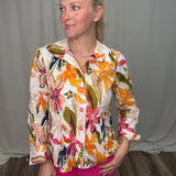 Spring Bouquet Cotton Button Top