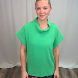 Kelly Green Airflow Mockneck Top