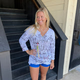 Dog Crinkle Top with Button