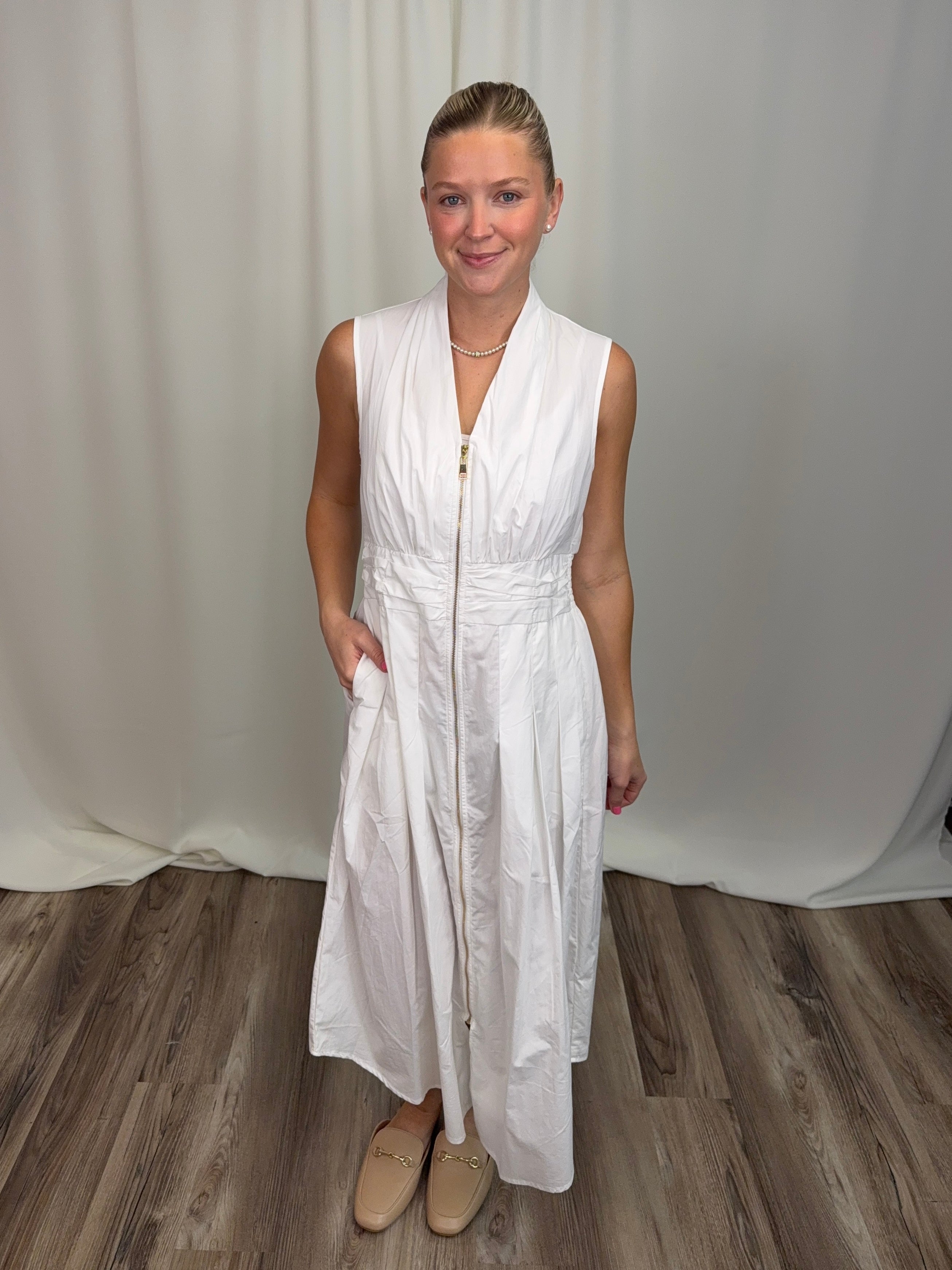 Solid Zip Dress